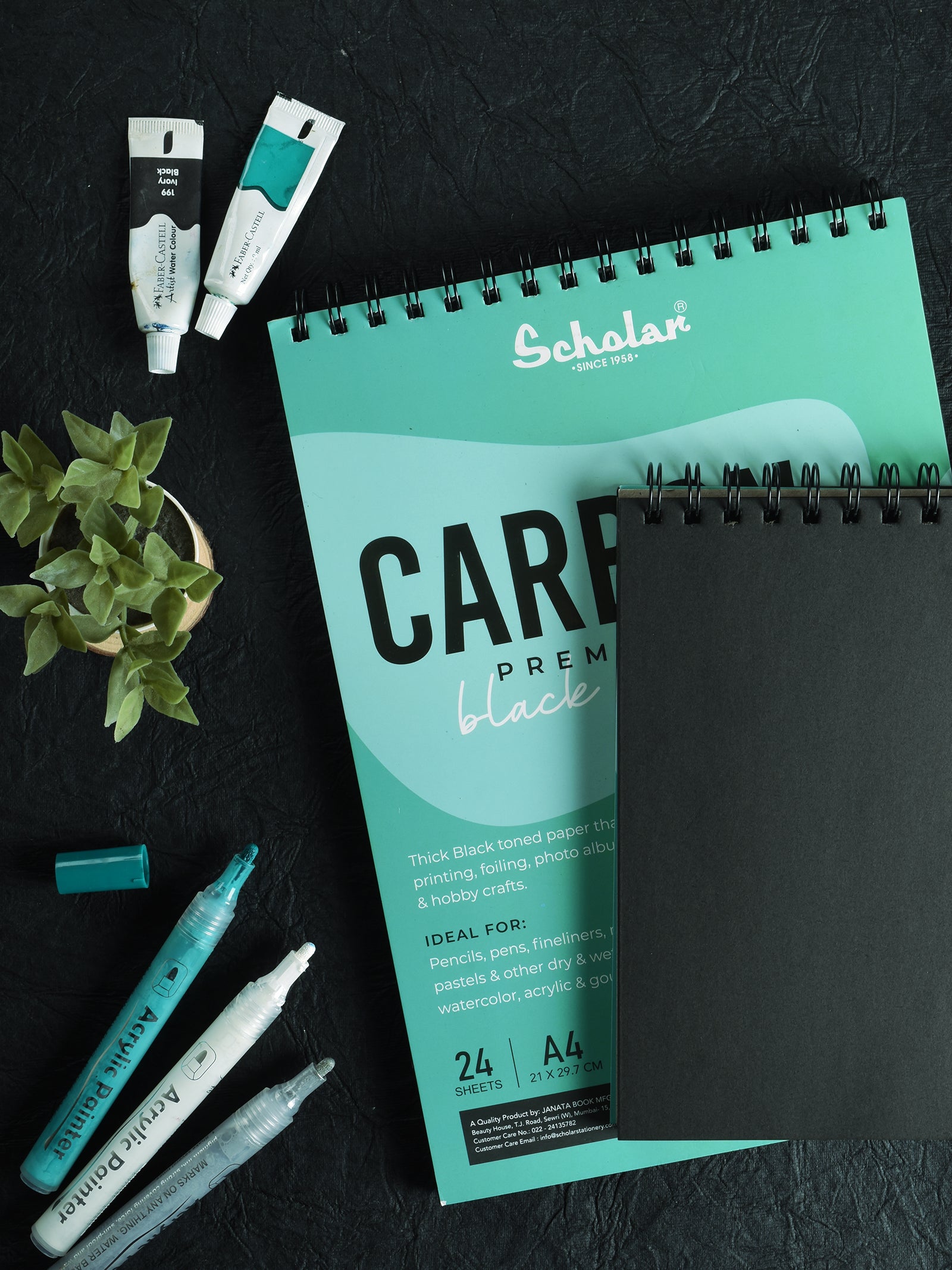 300 Gsm Premium Black Paper Carbon Sketch Pad (24 Sheets) (BPW)