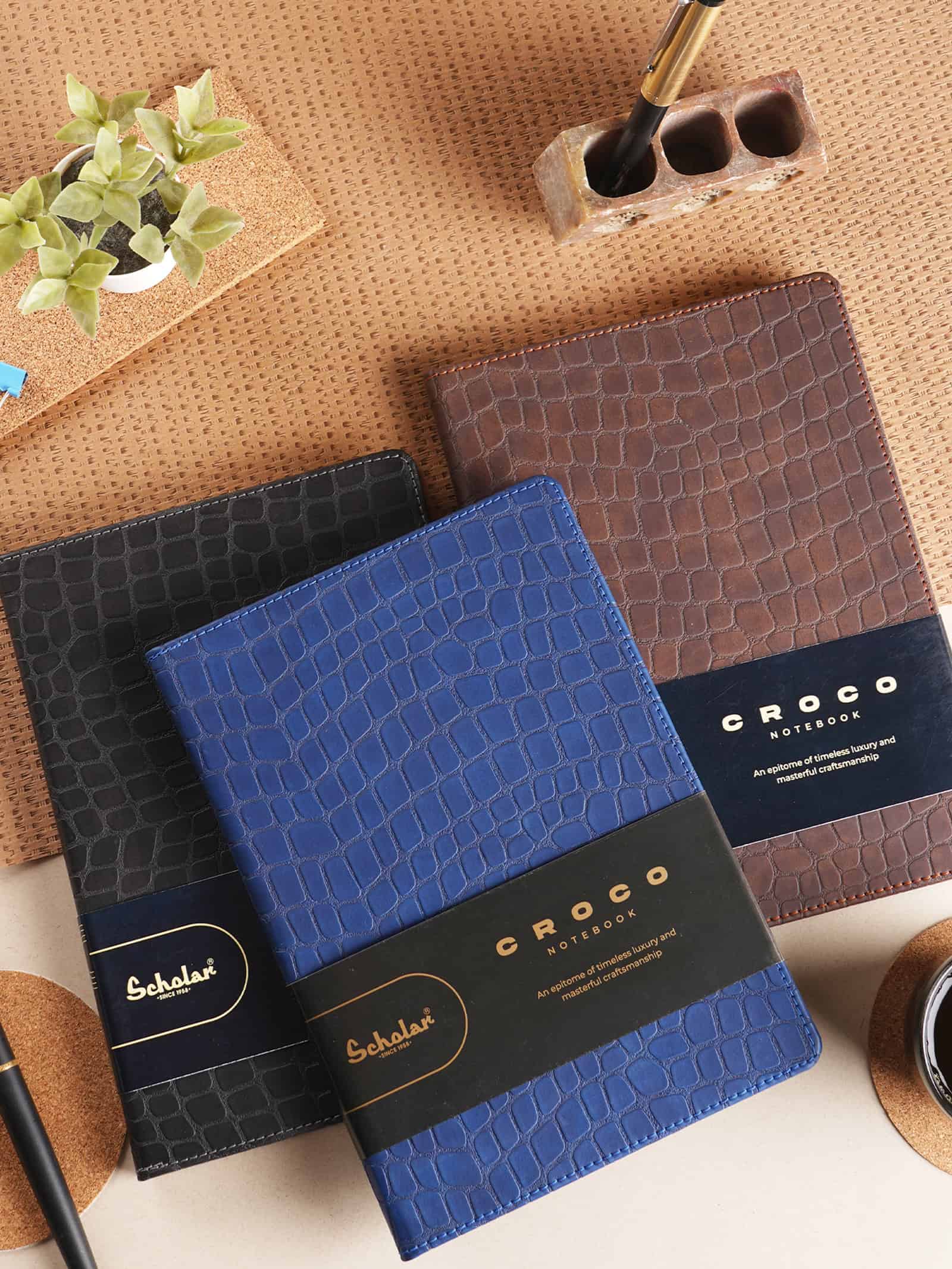 Scholar Notebook - Croco (192 Pages) (CRC2) - Blue