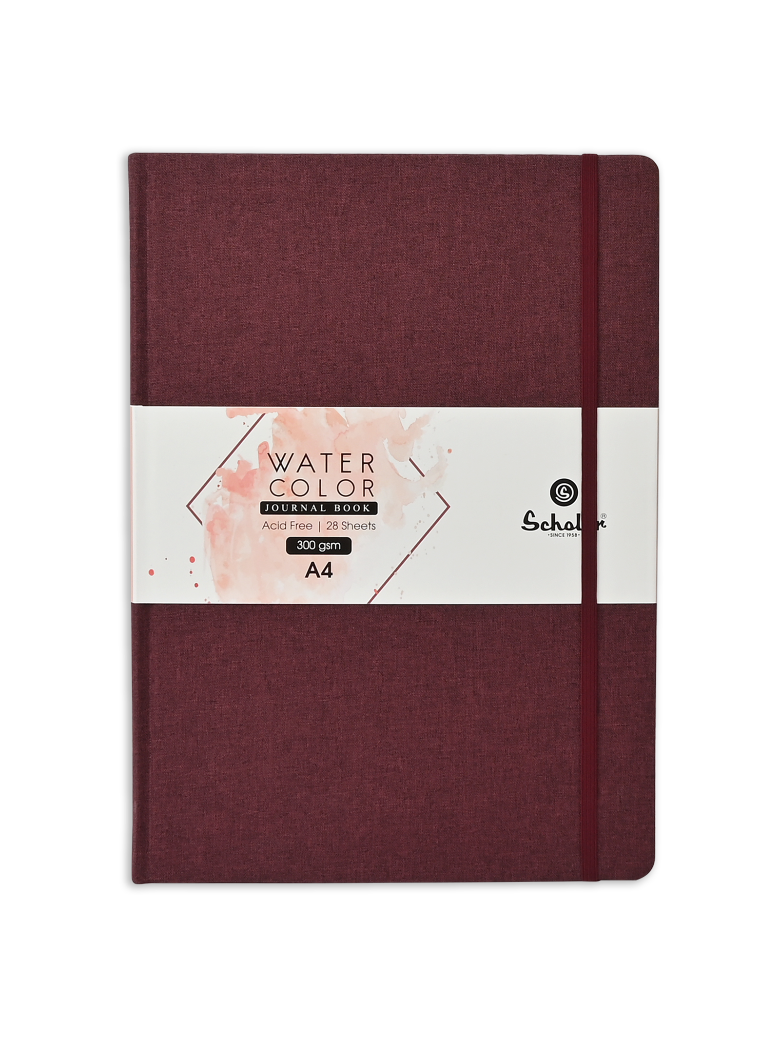 300 Gsm Watercolour Sketchbook (28 Sheets) - Burgundy