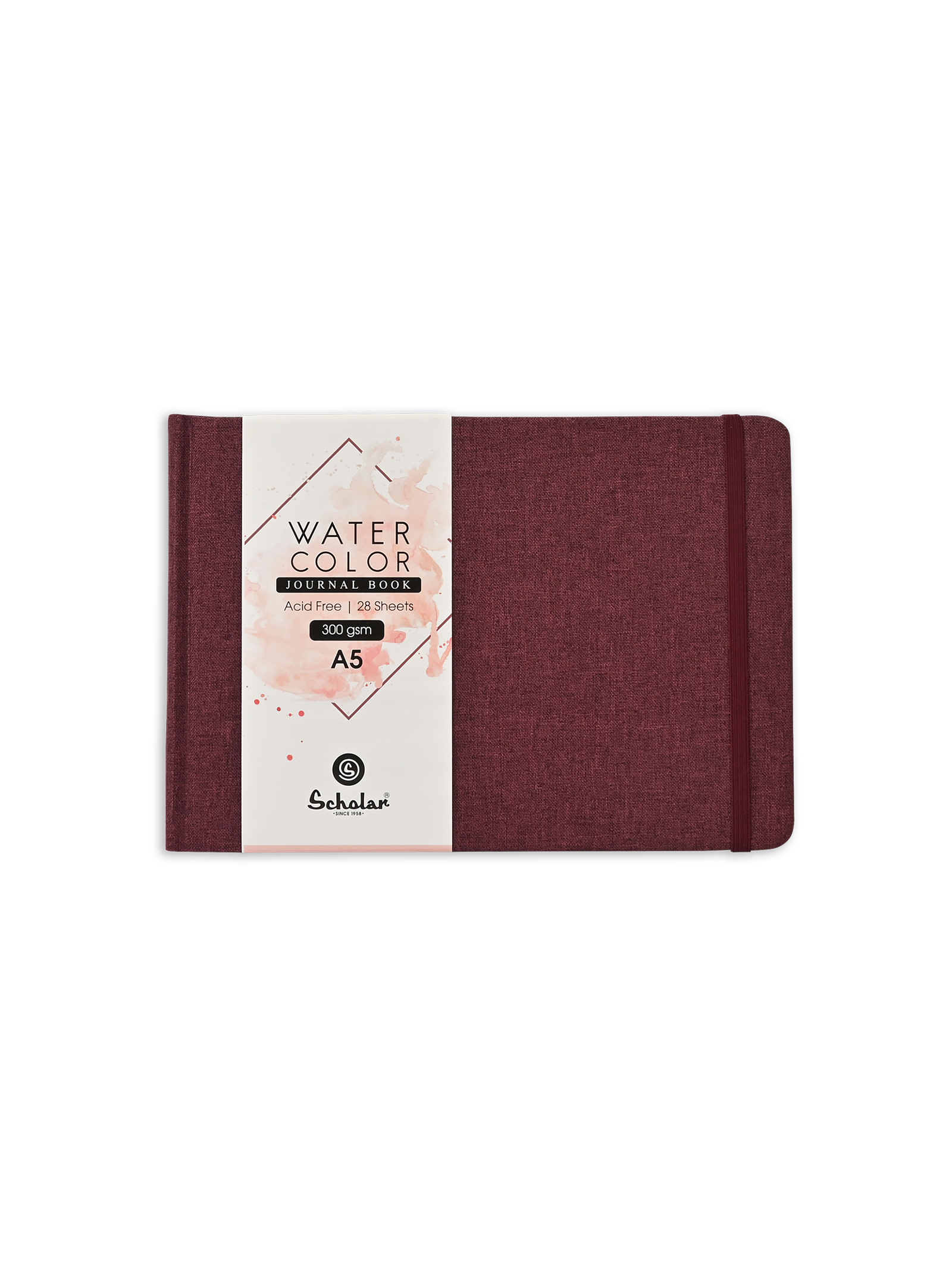 300 Gsm Watercolour Sketchbook (28 Sheets) - Burgundy