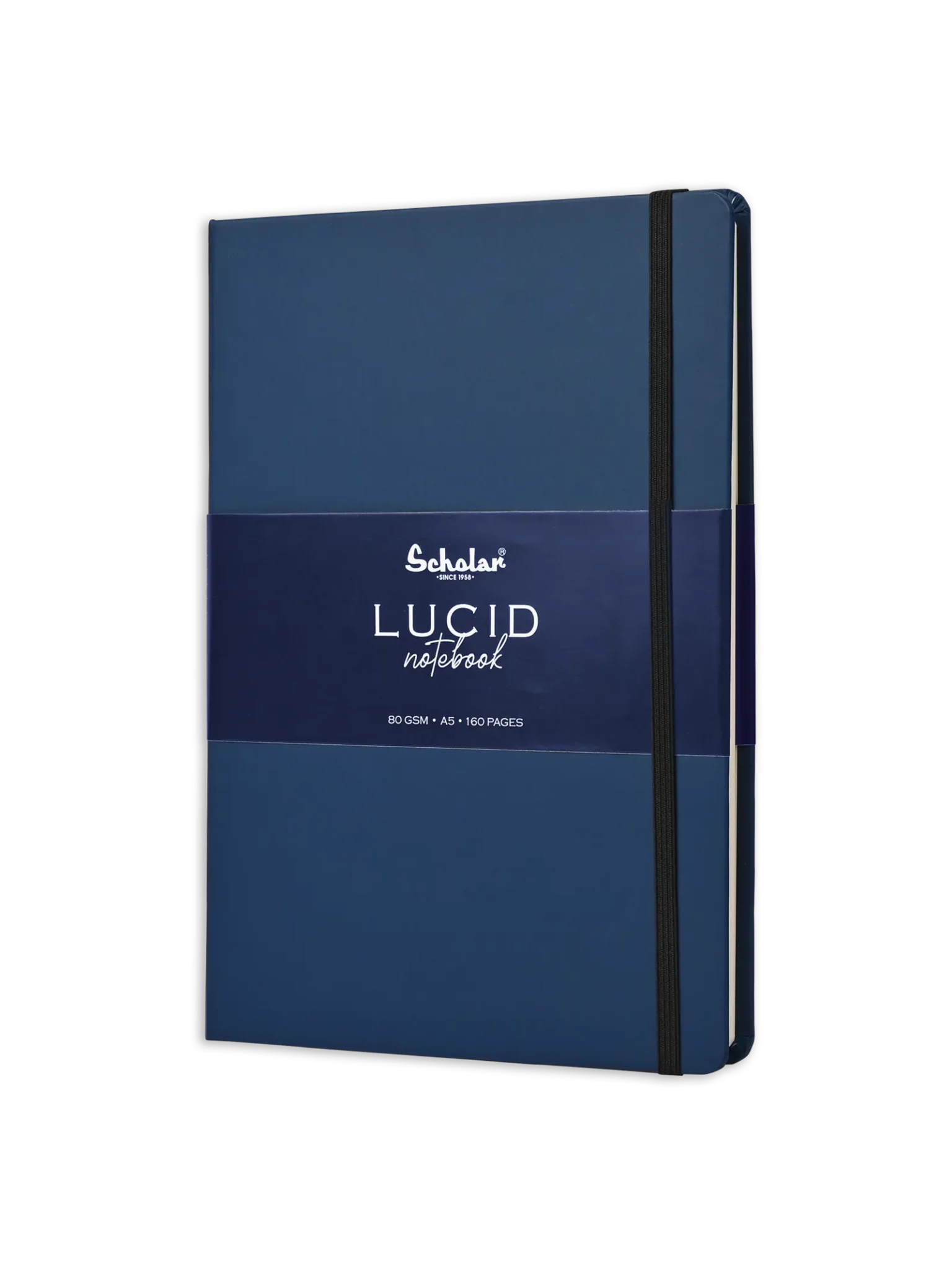 Scholar Notebook - Lucid (Elastic Closure, 160 Pages) (LUC2) - Navy Blue