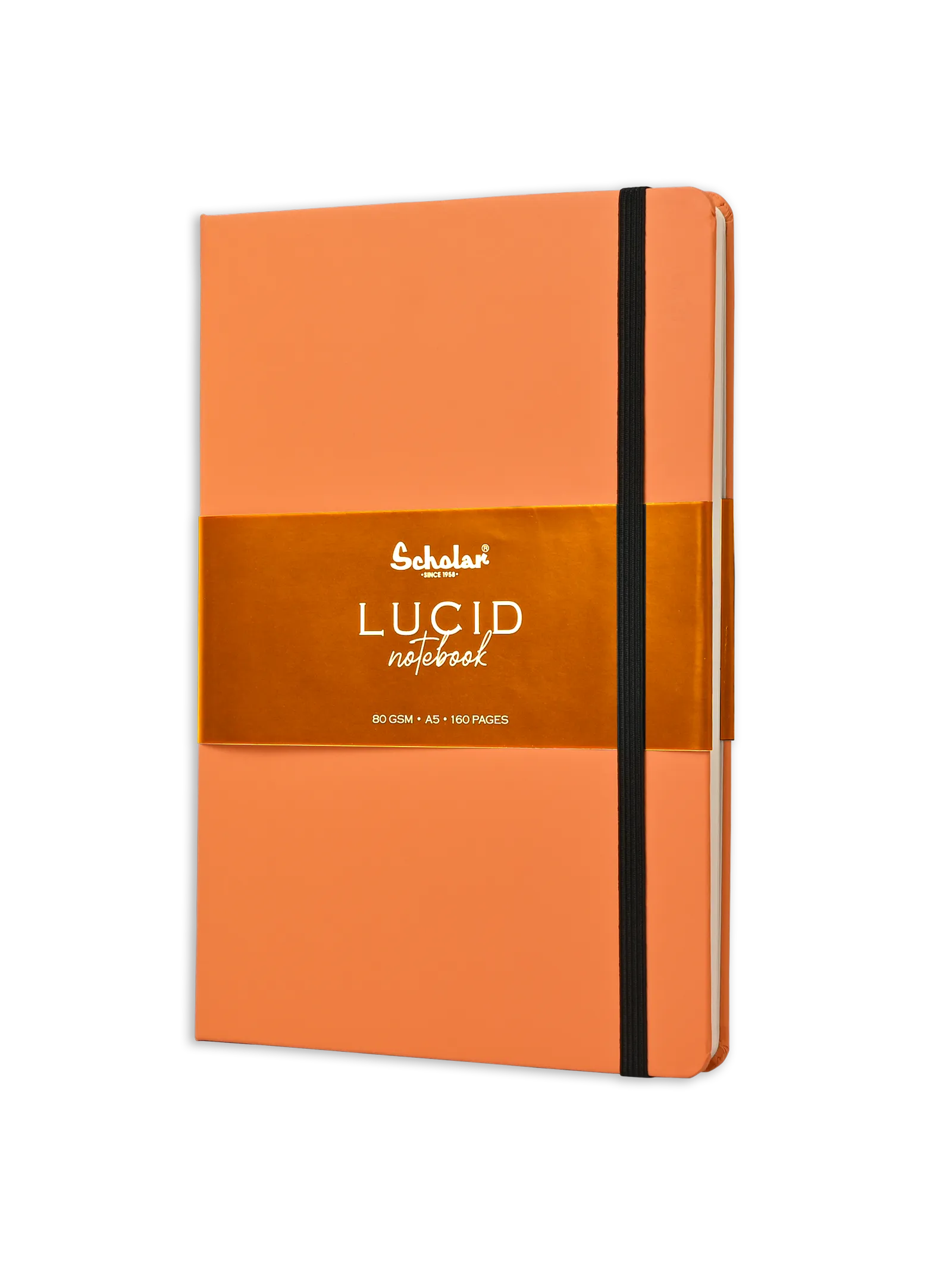 Scholar Notebook - Lucid (Elastic Closure, 160 Pages) (LUC2) - Orange