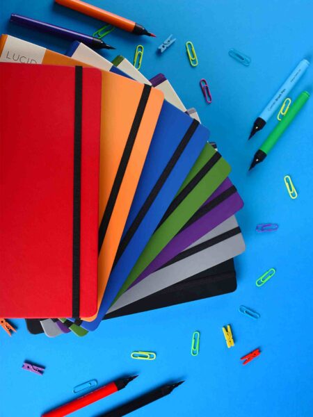 Lucid ruled notebook in different colours