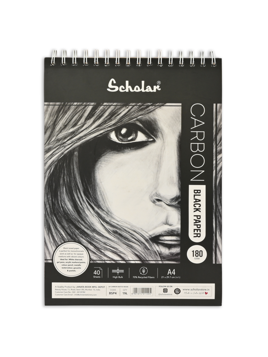 Customized Black Sketch Book A5 Size 2Pc  Anandha Stationery Stores