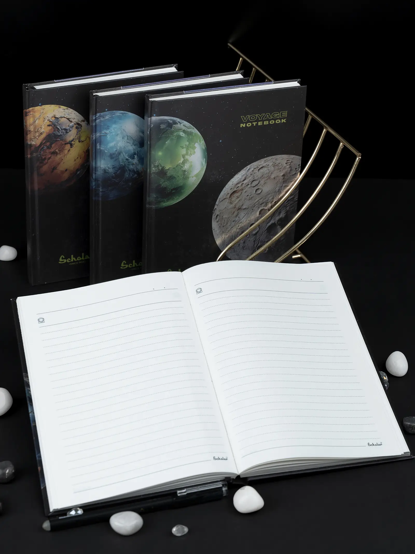 Voyage ruled notebook with blue front