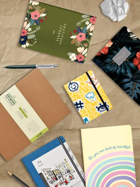 Aesthetic notebook bundle in a pack of 6 assorted journals and sketchbooks